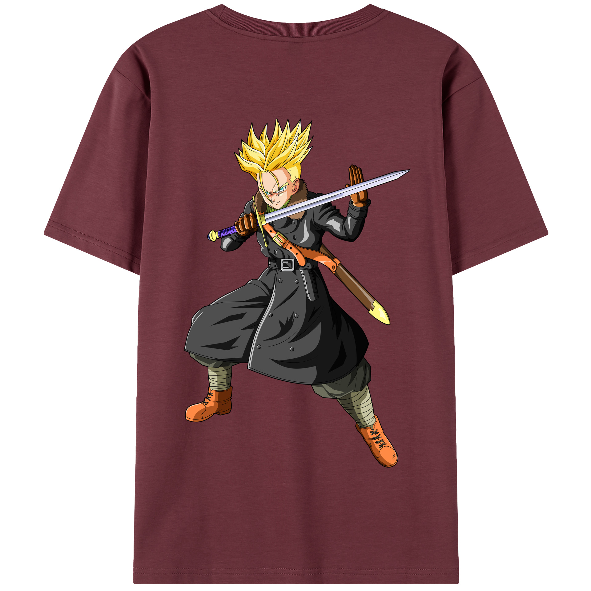 （画像用） ドラゴンボール トランクス（Torankusu）DRAGON BALL Trunks 綿100％半袖Tシャツ（背面プリント）